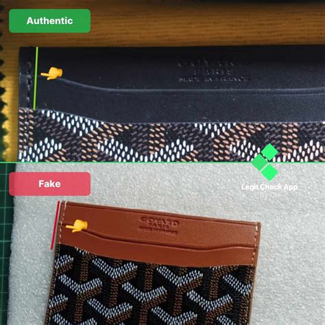 goyard card holder fake vs real|how to identify a goyard wallet.